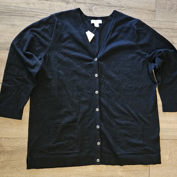 Christopher & Banks Sweaters - NWT'S - CHRISTOPHER & BANKS- Black Cardigan Sweater - Button Front, Size 2XL